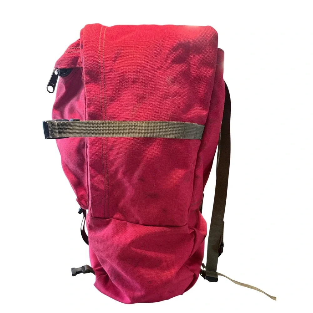Vintage 1985 Helena Industries Red Canvas FSS Personal Gear Pack Backpack USA